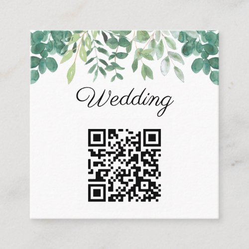 Budget QR Code Greenery Wedding Invitation