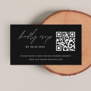 Budget Qr Code Minimalist Rsvp Wedding Website Enclosure Card by Hot_Foil_Creations at Zazzle