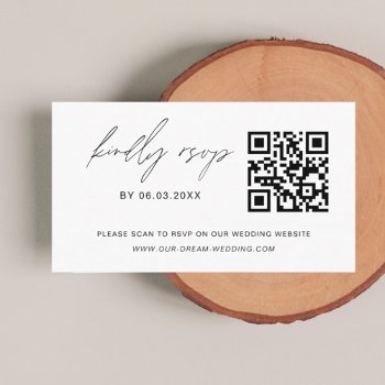 Budget Qr Code Minimalist Rsvp Wedding Website Enclosure Card by Hot_Foil_Creations at Zazzle