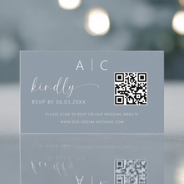 Budget QR Code Minimalist RSVP Wedding Website Enclosure Card (Creator Uploaded)