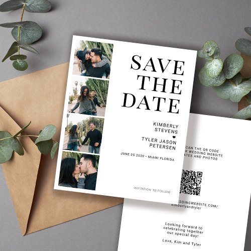 Budget QR CODE multi photo wedding save the date
