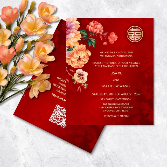 BUDGET | QR Code | Peony Chinese Wedding (Creator Uploaded)