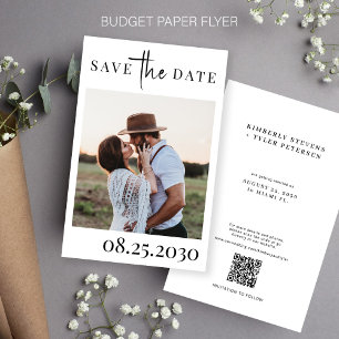 Budget QR CODE photo modern wedding save the date Flyer