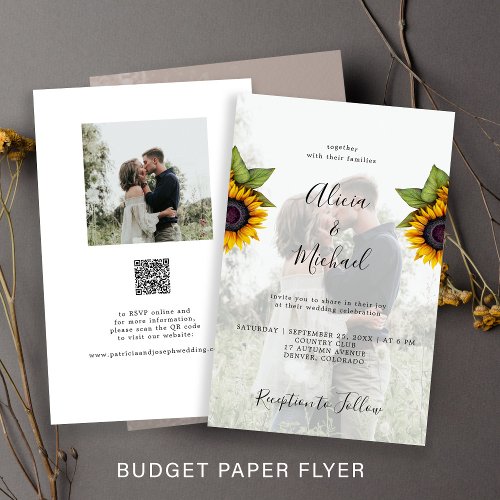 Budget QR CODE photo paper wedding invitation