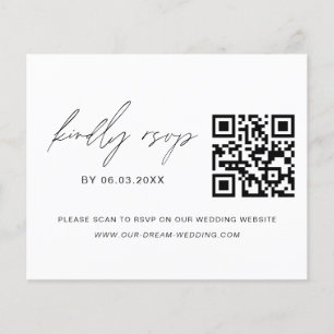 Budget QR Code Photo RSVP Minimalist Wedding Flyer