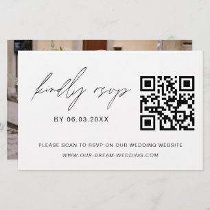 Budget QR Code Photo RSVP Wedding Minimalist