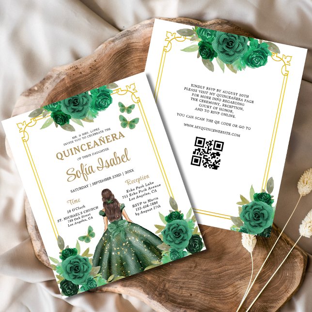 Budget QR Code Quinceanera Emerald Green  (Creator Uploaded)