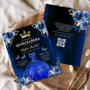 Budget QR Code Quinceanera Royal Blue Princess
