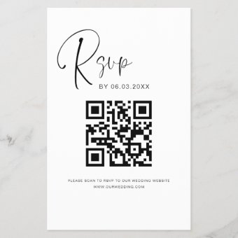 Budget QR Code RSVP Photo Wedding Website | Zazzle