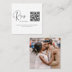 Budget QR Code RSVP Wedding Photo Website Enclosure Card