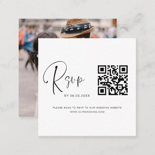 Budget QR Code RSVP Wedding Photo Website Enclosure Card