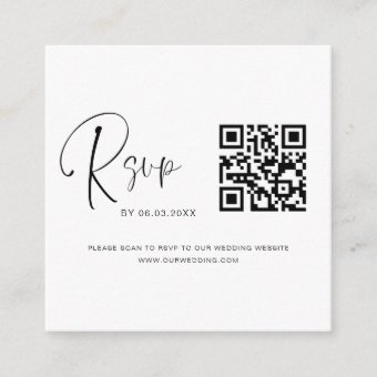 Budget Qr Code Rsvp Wedding Photo Website Enclosure Card 