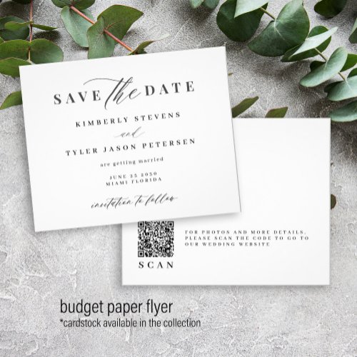 Budget QR CODE script wedding save the date Flyer