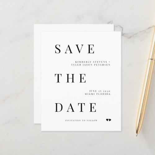 Budget QR CODE typography wedding save the date