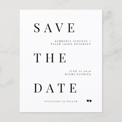 Budget QR CODE typography wedding save the date Flyer