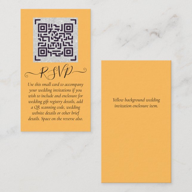 Budget QR Code Website RSVP Hotel Wedding Details  Business Card (Front/Back)