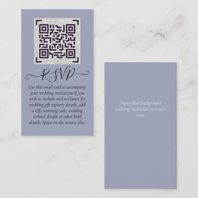 Budget QR Code Website RSVP Hotel Wedding Details  Business Card (Front/Back)