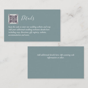 Budget QR Code Website RSVP Hotel Wedding Details Enclosure Card
