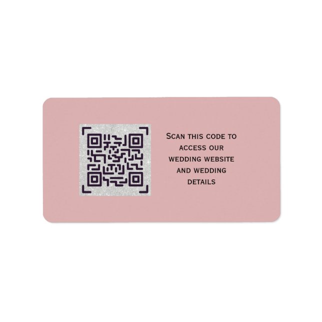 Budget QR Code Website RSVP Hotel Wedding Details  Label (Front)