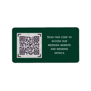Budget QR Code Website RSVP Hotel Wedding Details Label