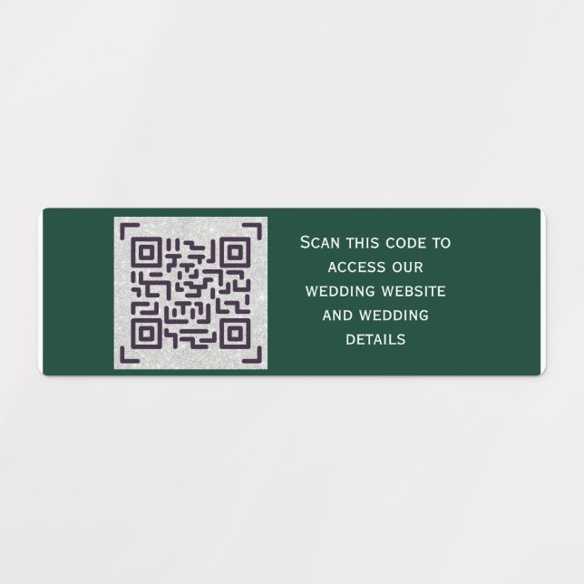Budget QR Code Website RSVP Hotel Wedding Details  Labels (Design 1)