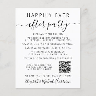 Budget QR Code Wedding After Party Invitation
