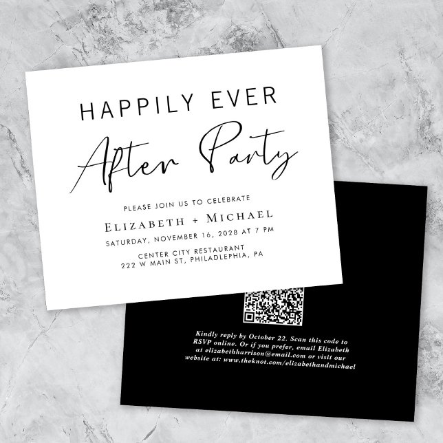Budget QR Code Wedding After Party Invitation (From private vows to a grand happily ever after party - celebrate with family and friends)