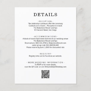 Budget QR Code Wedding Details Flyer
