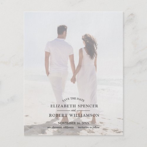 Budget QR Code Wedding Photo Save the Date Flyer