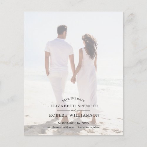 Budget QR Code Wedding Photo Save the Date Flyer