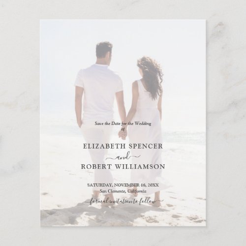 Budget QR Code Wedding Photo Save the Date Flyer