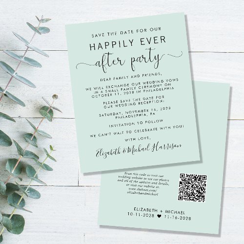 Budget QR Code Wedding Reception Save the Date