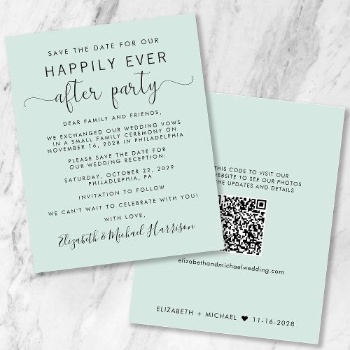 Budget QR Code Wedding Reception Save the Date