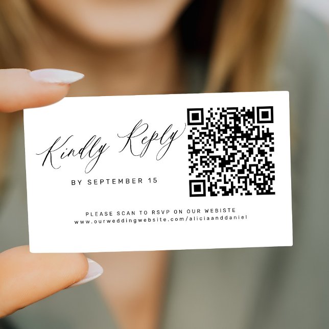 Budget QR code wedding website online RSVP Enclosure Card (Creator Uploaded)