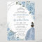 Budget Quinceanera 15 Baby Blue Floral Invitation