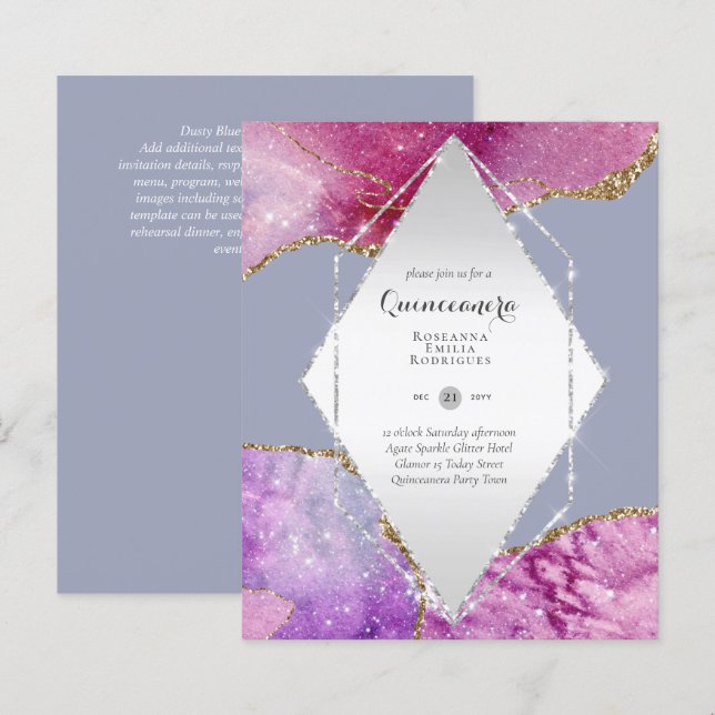 BUDGET QUINCEANERA - AGATE Sparkles Glamor Chic (Front/Back)