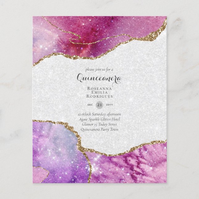 BUDGET QUINCEANERA - AGATE Sparkles Glamor Chic Flyer (Front)