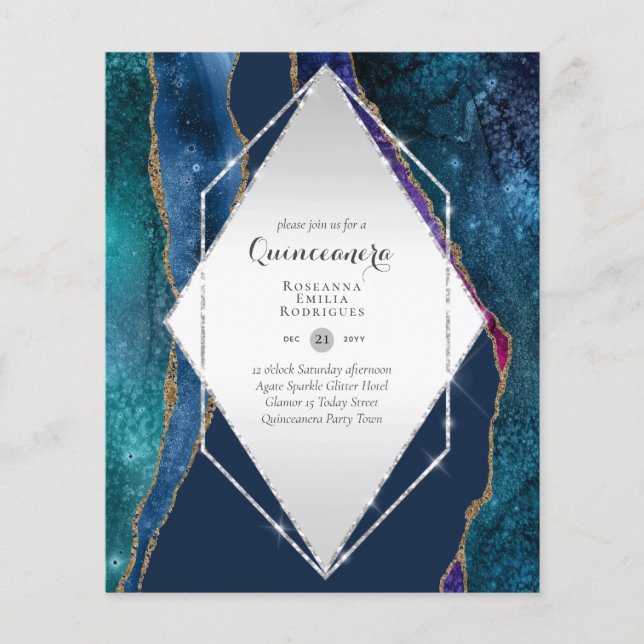 BUDGET QUINCEANERA - AGATE Sparkles Glamor Chic Flyer (Front)