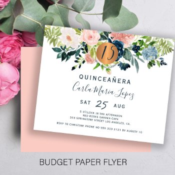 Budget Quinceañera Birthday Party Invitation Flyer by invitations_kits at Zazzle