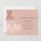 Budget Quinceanera Blush Pink Glitter Invitation