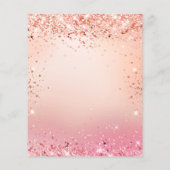 Budget Quinceanera blush pink rose gold invitation (Back)