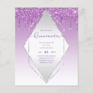 BUDGET Quinceanera Dripping Glitter Glamor 15th  Flyer