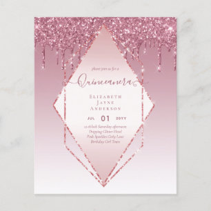 BUDGET Quinceanera Dripping Glitter Glamor 15th  Flyer