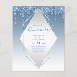 BUDGET Quinceanera Dripping Glitter Glamor 15th  Flyer