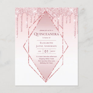 BUDGET Quinceanera Dripping Glitter Glamor 15th  Flyer