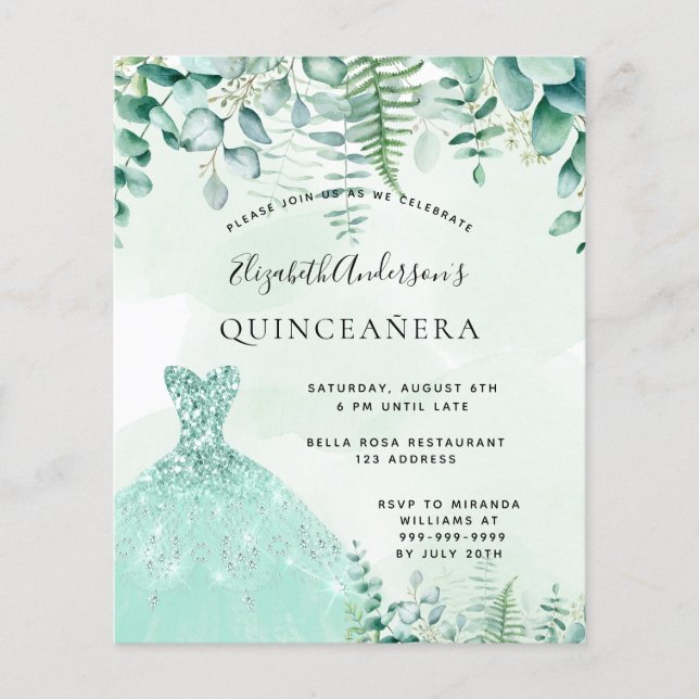 Budget Quinceanera enchanted forest dress  (Front)