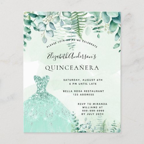 Budget Quinceanera enchanted forest dress 