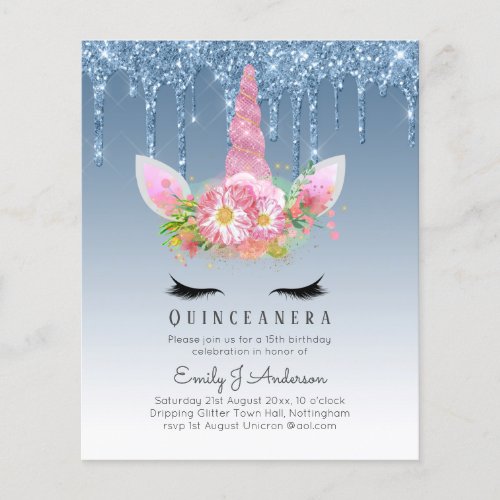 BUDGET Quinceanera Glitter Unicorn Anicorn Winged Flyer