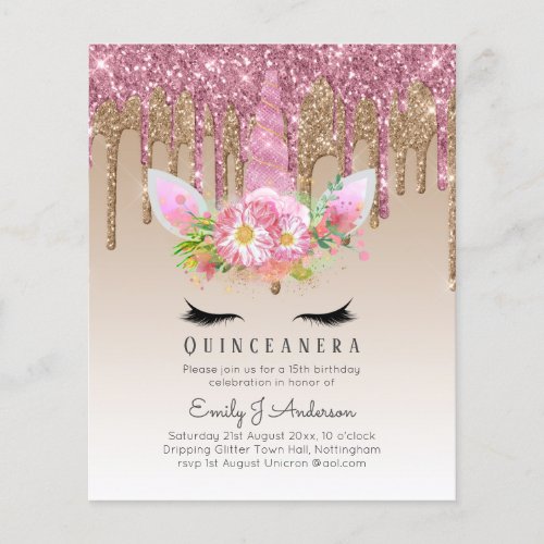 BUDGET Quinceanera Glitter Unicorn Anicorn Winged Flyer