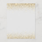 Budget Quinceanera Gold Glitter Invitations (Back)